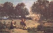 Jean Baptiste Camille  Corot Homere et les bergers (mk11) oil painting reproduction